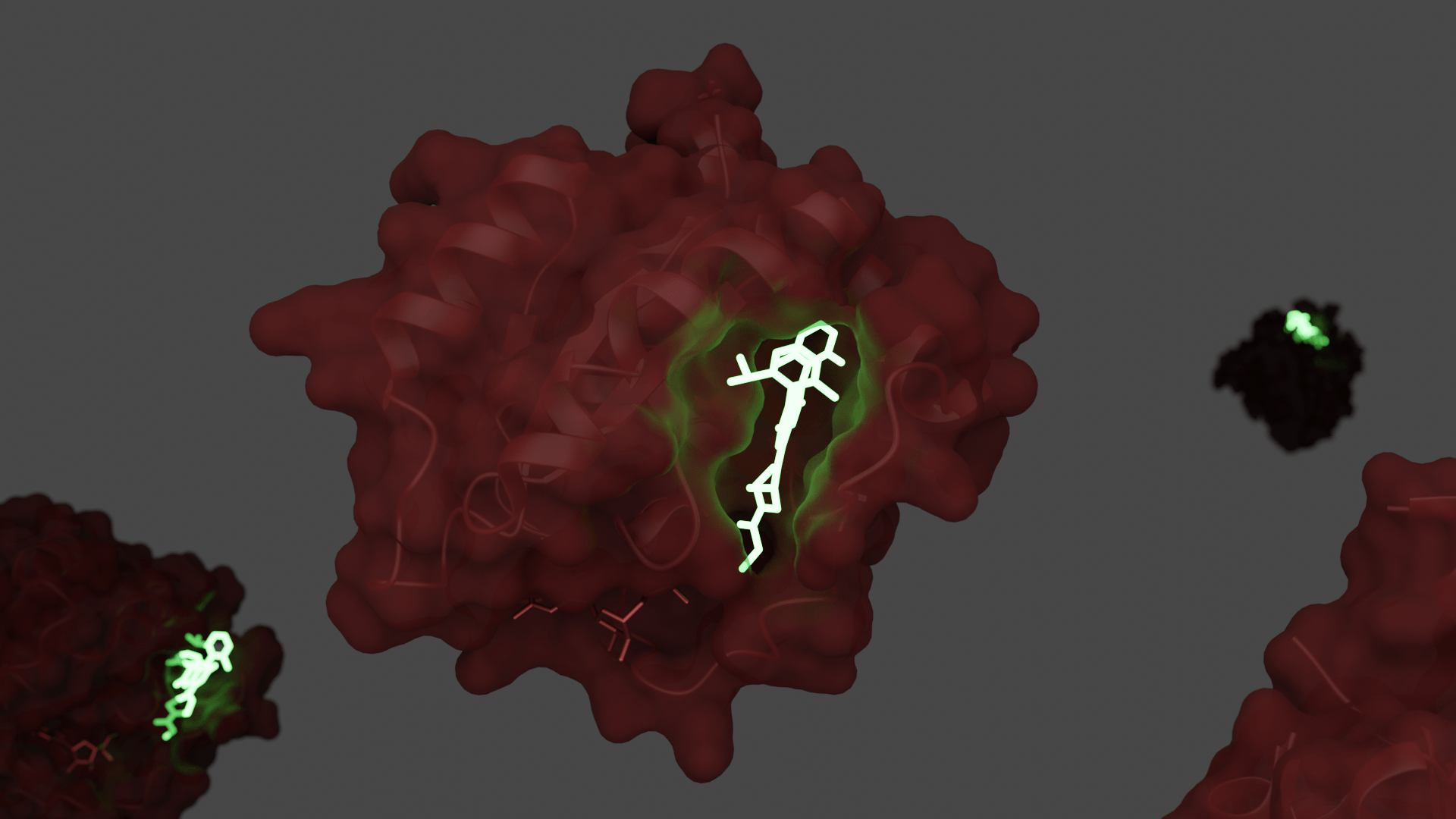 Blender visualisation of Kras inhibitor